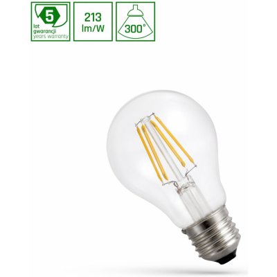 Spectrum SPECTRUMLED LED GLS E-27 230V 6.8W COG A-CLASS Studená bílá CLEAR 5Y – Zboží Živě