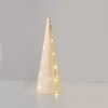 Vánoční stromek ACA Lighting bílý papírový kuželový strom 30 mini WW LED na baterie 3xAA IP20 pr.20.5x60cm X113011322