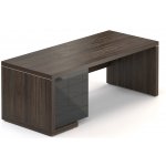 Rauman Stůl Lineart 200 x 85 cm + levý kontejner, jilm tmavý / antracit – Sleviste.cz