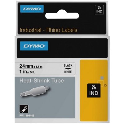 DYMO plochá smršťovací bužírka RHINO D1 24 mm x 1,5 m, černá na bílé, 1805443 – Zboží Živě