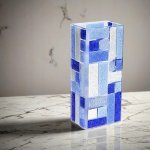 Ručně vyrobená váza z českého skla, elegantní mozaikový design, výška 30 cm – Hledejceny.cz
