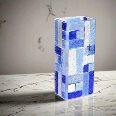 Ručně vyrobená váza z českého skla, elegantní mozaikový design, výška 30 cm – Hledejceny.cz