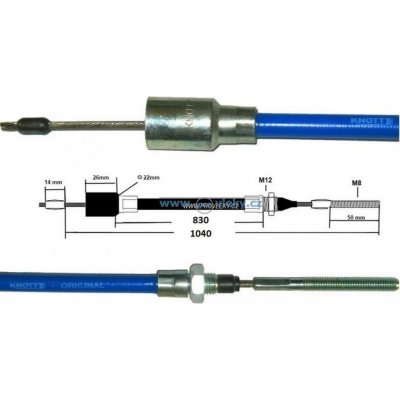 KNOTT Lanovod délka bowdenu/lana 830/1040; nerez | Zboží Auto