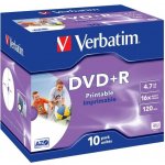 Verbatim DVD+R 4,7GB 16x, Advanced AZO+, printable, jewel, 10ks (43508) – Zboží Mobilmania