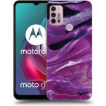 Pouzdro Picasee silikonové Motorola Moto G30 - Purple glitter černé