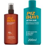 Piz Buin Set Tan & Protect Oil Spray SPF 15 + After Sun Moisturising Lotion olejový sprej a zklidňující krém po opalování 150 ml + 200 ml – Zbozi.Blesk.cz