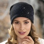 Krumlovanka dámská vlněná čepice W-0171/018 černá – Zboží Mobilmania