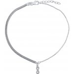 SILVEGO stříbrný řetízek na nohu ellie s infinity a brilliance zirconia ZT86751A – Zboží Mobilmania