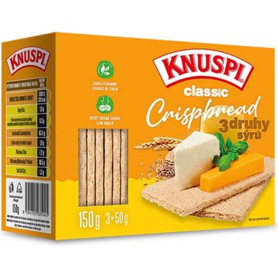 KNUSPI Crispbread 3 druhy sýra 150 g – Hledejceny.cz