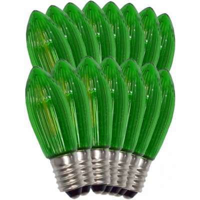 ElektroSkalka Žárovky LED svíčky 14V až 55V/0,3W E-10 Filament 15ks zelené (1ks) – Hledejceny.cz