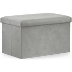 Textilomanie Šedý skládací taburet FURELA VELVET XL 60 x 38 x 38 cm – Sleviste.cz