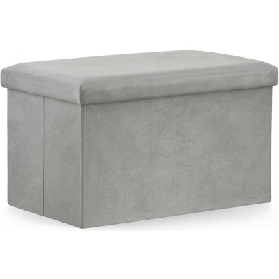 Textilomanie Šedý skládací taburet FURELA VELVET XL 60 x 38 x 38 cm – Sleviste.cz