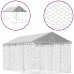 vidaXL Venkovní psí kotec se střechou stříbrný 300 x 600 x 250 cm – Zboží Dáma