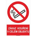 Zákaz kouření v celém objektu ISO 7010 samolepící vinylová fólie 200x150 mm – Zboží Dáma
