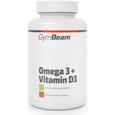 GymBeam Omega 3 + Vitamín D3 90 kapslí