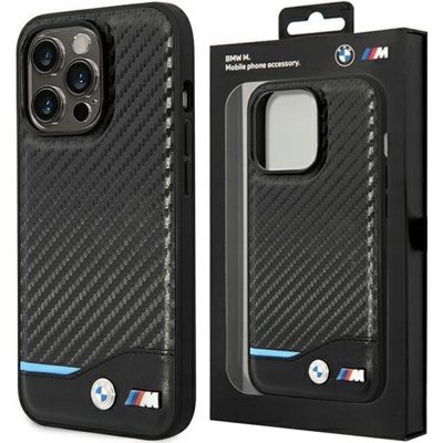 Pouzdro BMW M PU Carbon Blue Line iPhone 14 Pro Max černé – Zboží Mobilmania