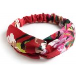 B-TOP Módní vícebarevná látková čelenka s křížením Druh barvy: Červená – Zboží Dáma