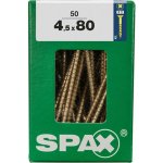 Spax Uni vrut zápust.hlava PZ/Z2 4CUT částečný závit Yellox 45 x 80 mm 50 ks – Hledejceny.cz