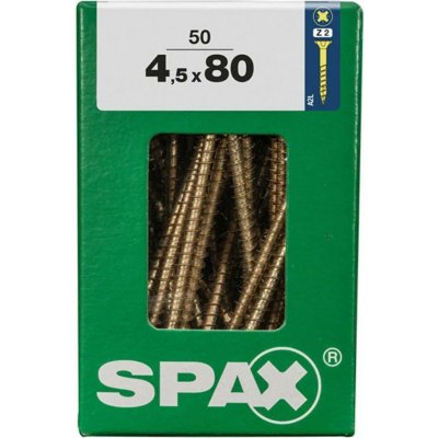 Spax Uni vrut zápust.hlava PZ/Z2 4CUT částečný závit Yellox 45 x 80 mm 50 ks – Hledejceny.cz