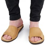 Vlnka pánské kožené pantofle bez špice světle hnědá – Sleviste.cz