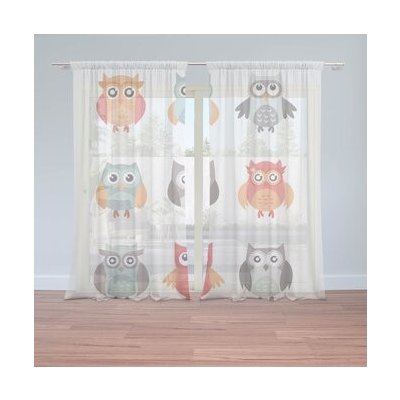 Sablio Záclony Sovy: 2ks 150x250cm – Hledejceny.cz