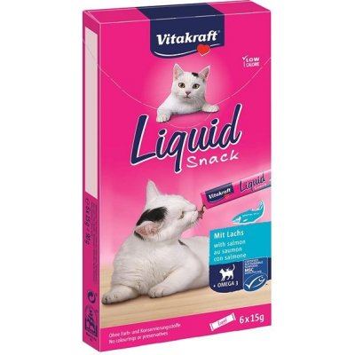 Vitakraft pochoutka Cat Liquid Snack Omega 3 losos 6 x 15 g