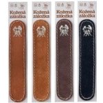 Kožená záložka do knihy Blíženci - kůže medová semiš, zlatá ražba – Hledejceny.cz