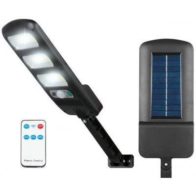 Solární lampa LTC 3 x LED COB 24 W, 1800 lm, senzor pohybu a šera, baterie 1800 mAh, dálkové ovládání. – Zboží Mobilmania