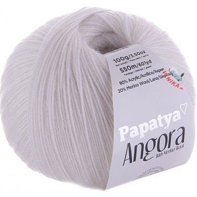 Příze Vlnika Kamgarn Papatya Angora Merino 1000 bílá – Zboží Mobilmania