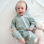 Overal na zip puntíkatý šalvějový – Zboží Dáma