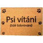 Home Elements Rohožka s textem Psi vítáni hnědý 40 x 60 cm – Zboží Dáma