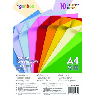 Barevné papíry A4 80 g intenzivní mix 100 listů – Zboží Mobilmania