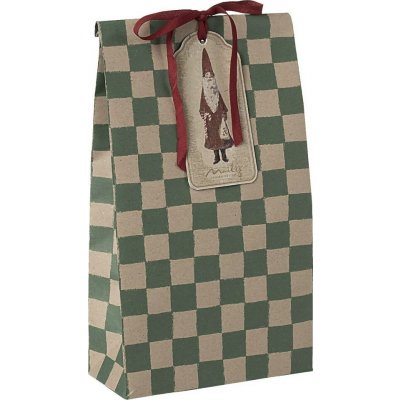 Maileg Papírový sáček Checker Green 30,5 cm – set 5 ks, zelená barva, papír – Zboží Živě