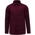 Kariban pánská košile s dlouhým rukávem Jofrey vínová – Zboží Dáma