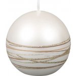 Vánoční svíčka koule SATURN metalická lesklá Ø 6 cm bílá – Hledejceny.cz