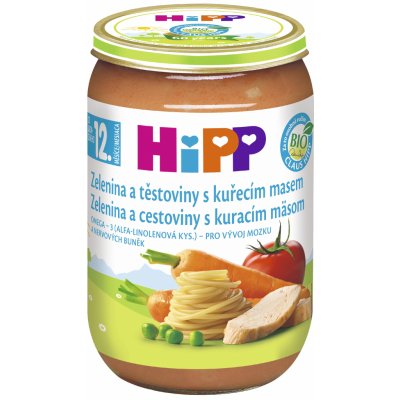 HiPP BIO zelenina s těstovinami a kuřetem 220 g