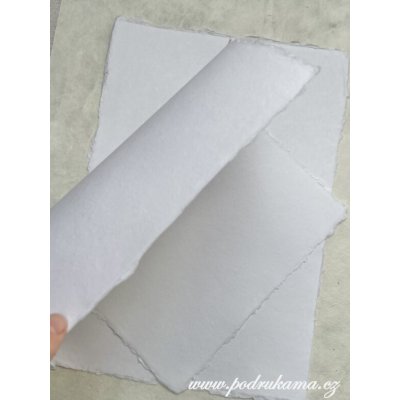 Olino Paperworks Int BV Bavlněný ruční papír A4 s přírodním okrajem - bílý – Zboží Dáma