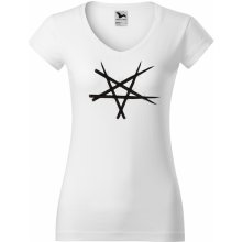 Metallama Black Metal Metallama tričko Pentagram kůly bílé