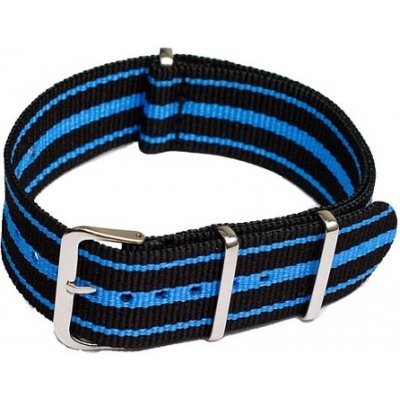 NATO Strap Černá / modrá NTS032 šíře