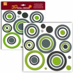 Crearreda Samolepicí dekorace FM M All Around 54503 Zelené a šedé kruhy 1 arch 31x31 cm – Zbozi.Blesk.cz