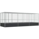 vidaXL Voliéra s nástavbou stříbrná 625 x 207 x 212 cm ocel – Hledejceny.cz