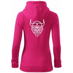 Viking logo dámská mikina trendy zipper s kapucí Purpurová