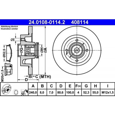 Brzdový kotouč ATE 24.0108-0114.2 | Zboží Auto