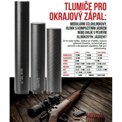 A-TEC WAVE Carbon, pro malorážky, Ráže: .22LR na závit M9x0,75mm – Zboží Dáma