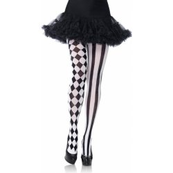 Leg Avenue Pantyhose With Harlequin Print Black/White