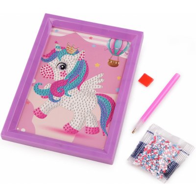 Prima-obchod Diamantové malování s rámečkem barva 6 fialová lila jednorožec 107881 – Sleviste.cz