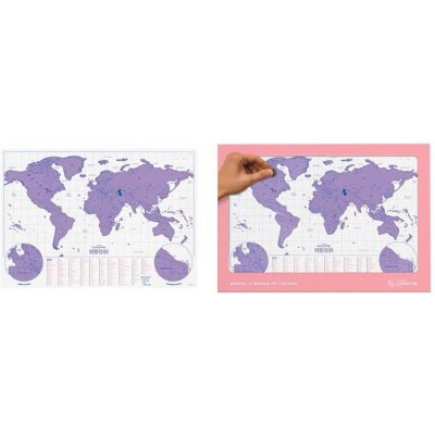Stírací mapa světa Neon Purple – Sleviste.cz