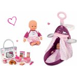 Smoby Prebaľovací vozík pre bábiku Baby Nurse s postieľkou+bábika+raňajkový set Hello Kitty v taštičke 220316-6 – Zboží Mobilmania