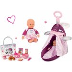 Smoby Prebaľovací vozík pre bábiku Baby Nurse s postieľkou+bábika+raňajkový set Hello Kitty v taštičke 220316-6 – Hledejceny.cz