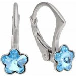 Swarovski Elements Flower dětské stříbrné visací modré kytičky květinky 31080.3 Aquamarine modrá světlá azurová nebeská – Zboží Dáma